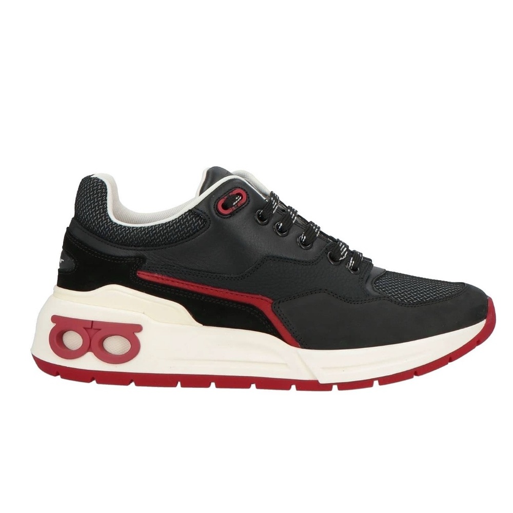 Salvatore Ferragamo Black and Red Women's Sneakers